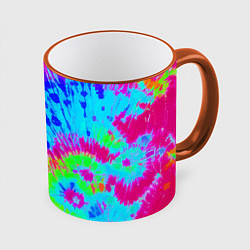 Кружка 3D Tie-Dye abstraction, цвет: 3D-оранжевый кант