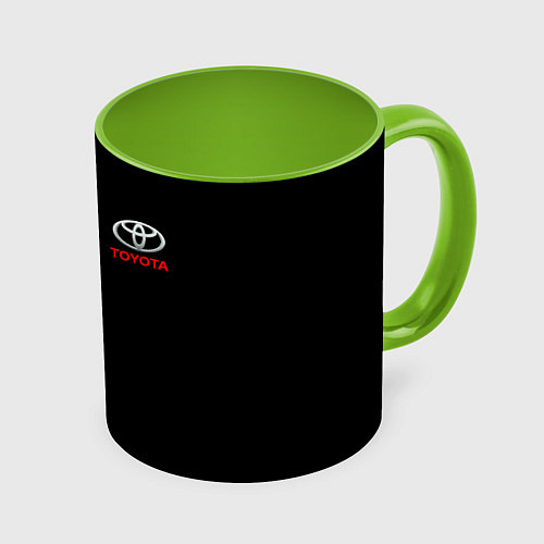 Кружка цветная Toyota car красно чёрный / 3D-Белый + светло-зеленый – фото 1