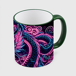 Кружка цветная Neon Japanese dragon - irezumi