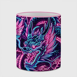 Кружка 3D Neon Japanese dragon - irezumi, цвет: 3D-розовый кант — фото 2