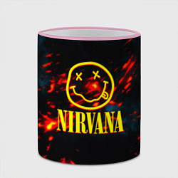 Кружка 3D Nirvana rock огненное лого лава, цвет: 3D-розовый кант — фото 2