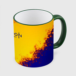Кружка 3D Horizon zero dawn alloy grunge metal, цвет: 3D-зеленый кант