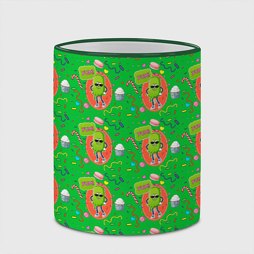 Кружка цветная Сладкое мороженое / 3D-Зеленый кант – фото 2