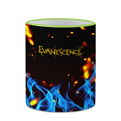Кружка 3D Evanescence огонь рок группа, цвет: 3D-светло-зеленый кант — фото 2