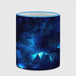 Кружка 3D Синие осколки из мелких абстрактных части калейдос, цвет: 3D-небесно-голубой кант — фото 2