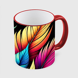 Кружка цветная Color feathers - neon