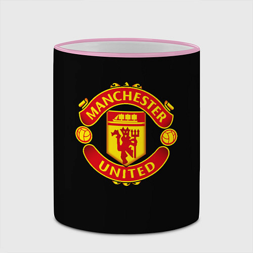 Кружка цветная Manchester United fc club / 3D-Розовый кант – фото 2