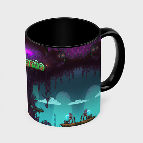 Кружка цветная Terraria tree / 3D-Белый + черный – фото 1
