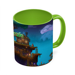Кружка 3D Terraria big tree, цвет: 3D-белый + светло-зеленый
