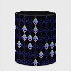 Кружка 3D Криптовалюта Ethereum на черном, цвет: 3D-белый + черный — фото 2