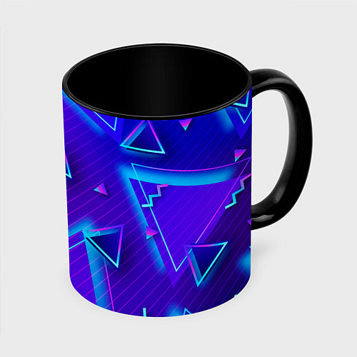 Кружка цветная Neon Pattern colored / 3D-Белый + черный – фото 1