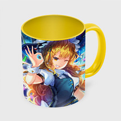 Кружка 3D Touhou Project Reimu Marisa smile, цвет: 3D-белый + желтый
