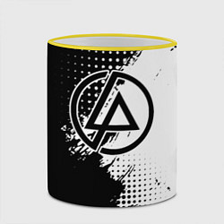 Кружка 3D Linkin park - черно-белая абстракция, цвет: 3D-желтый кант — фото 2