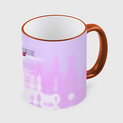 Кружка 3D Love is everywhere on gradient, цвет: 3D-оранжевый кант