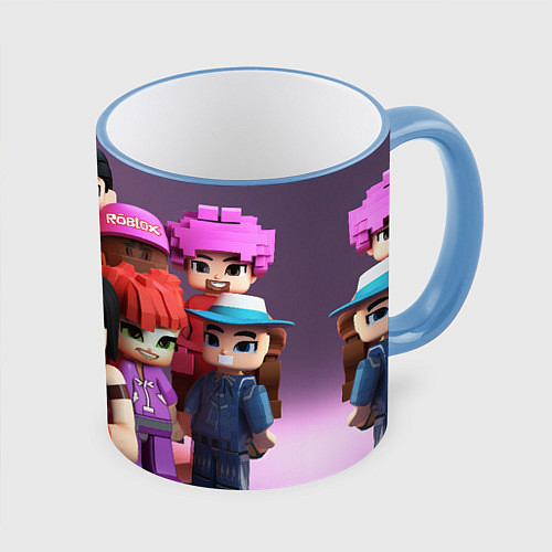 Кружка цветная The roblox team / 3D-Небесно-голубой кант – фото 1