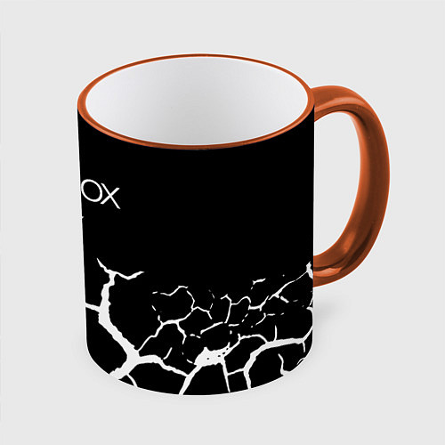 Кружка цветная Xbox game текстура рельеф / 3D-Оранжевый кант – фото 1