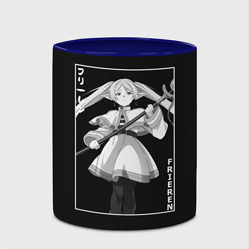 Кружка цветная Frieren waifu / 3D-Белый + синий – фото 2