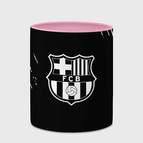 Кружка цветная Barcelona белые краски текстура / 3D-Белый + розовый – фото 2
