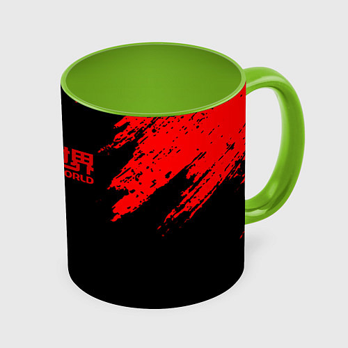 Кружка цветная Perfectworld красные краски / 3D-Белый + светло-зеленый – фото 1
