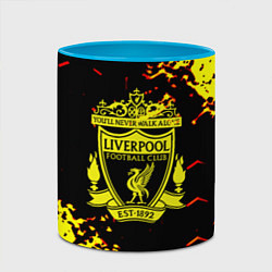 Кружка 3D Liverpool жёлтые краски текстура, цвет: 3D-белый + небесно-голубой — фото 2