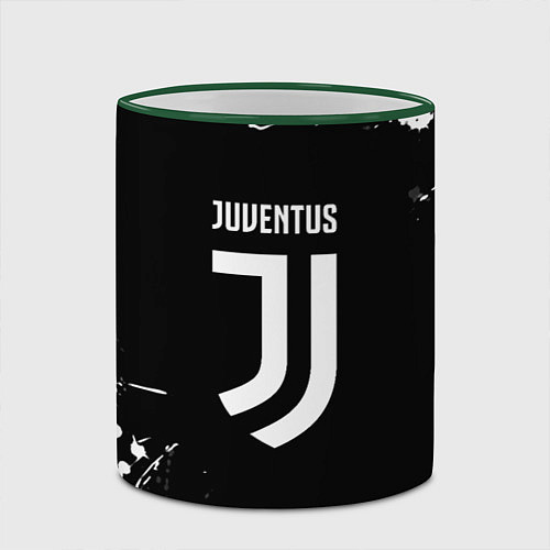 Кружка цветная Juventus краски белые / 3D-Зеленый кант – фото 2