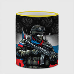 Кружка 3D Русский солдат, цвет: 3D-желтый кант — фото 2