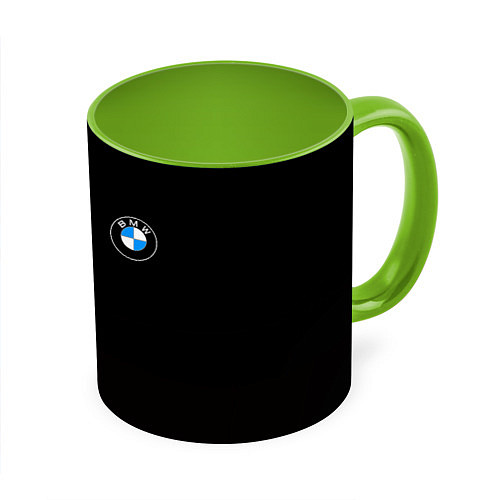 Кружка цветная BMW краски синие / 3D-Белый + светло-зеленый – фото 1