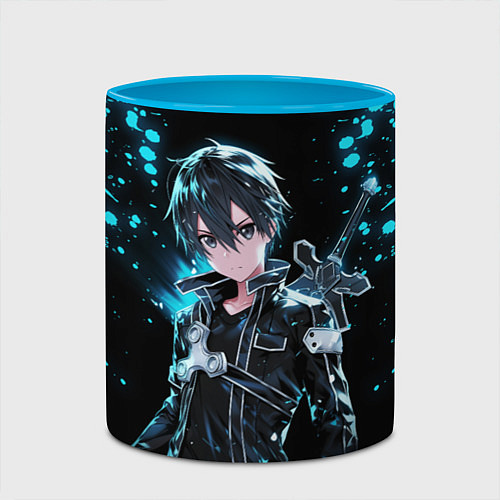 Кружка цветная Kirito - Мастера меча онлайн / 3D-Белый + небесно-голубой – фото 2