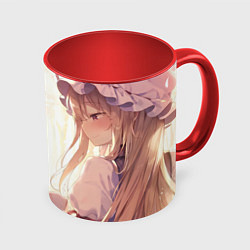 Кружка 3D Touhou Project Рейму Юкари чаепитие, цвет: 3D-белый + красный