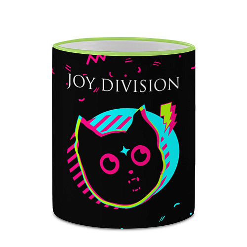 Кружка цветная Joy Division - rock star cat / 3D-Светло-зеленый кант – фото 2