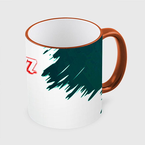 Кружка цветная Дейз зомби шутер / 3D-Оранжевый кант – фото 1