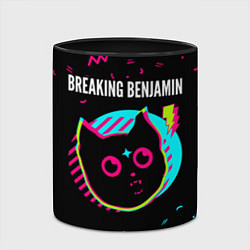 Кружка 3D Breaking Benjamin - rock star cat, цвет: 3D-белый + черный — фото 2