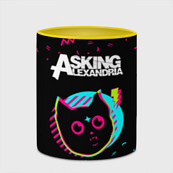 Кружка 3D Asking Alexandria - rock star cat, цвет: 3D-белый + желтый — фото 2