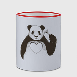 Кружка 3D Panda love art, цвет: 3D-красный кант — фото 2