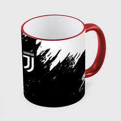 Кружка цветная Juventus краски чёрнобелые