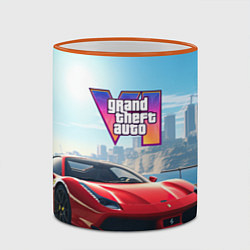 Кружка 3D GTA 6 logo auto, цвет: 3D-оранжевый кант — фото 2