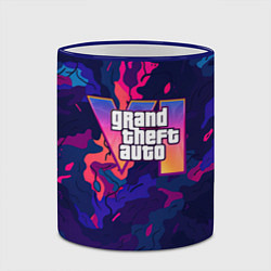Кружка 3D GTA 6 logo яркий неоновый камуфляжный стиль, цвет: 3D-синий кант — фото 2