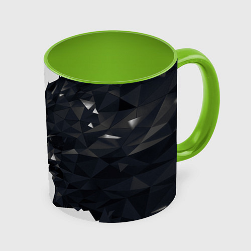 Кружка цветная Адам Дженсен в отражении deus ex / 3D-Белый + светло-зеленый – фото 1
