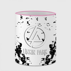 Кружка 3D Linkin park краски лого чёрно белый, цвет: 3D-розовый кант — фото 2