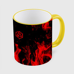 Кружка цветная Linkin Park красный огонь лого