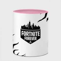 Кружка 3D Epic games fortnite fire, цвет: 3D-белый + розовый — фото 2