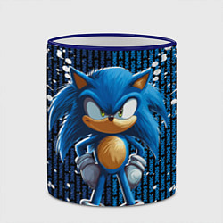 Кружка 3D Sonic - splash and logo, цвет: 3D-синий кант — фото 2