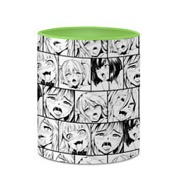 Кружка 3D Ahegao pattern, цвет: 3D-белый + светло-зеленый — фото 2