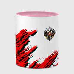 Кружка 3D Россия герб империя, цвет: 3D-белый + розовый — фото 2