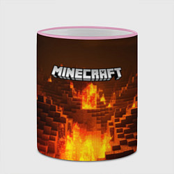 Кружка 3D Огненный minecraft логотип, цвет: 3D-розовый кант — фото 2