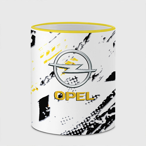 Кружка цветная Opel краски / 3D-Желтый кант – фото 2