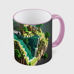 Кружка 3D Minecraft logo летняя карта, цвет: 3D-розовый кант