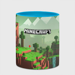 Кружка 3D Minecraft logo квадратный мир игры, цвет: 3D-белый + небесно-голубой — фото 2