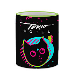 Кружка 3D Tokio Hotel - rock star cat, цвет: 3D-светло-зеленый кант — фото 2