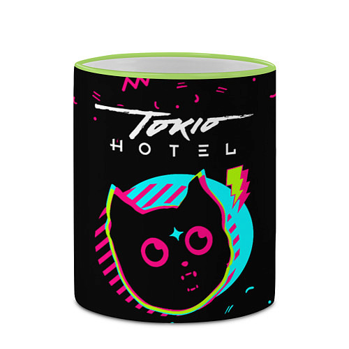 Кружка цветная Tokio Hotel - rock star cat / 3D-Светло-зеленый кант – фото 2